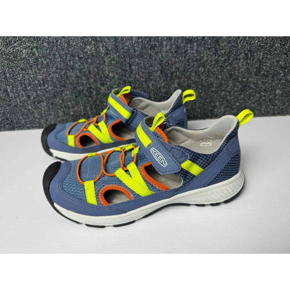 KEEN Moxie Sport Sandal Blue Yellow Orange Mesh Sneakers Big Kids Sz 5 NWOB